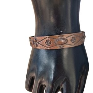 Vintage Bell Trading Post Solid Copper Cuff Bracelet • Southwestern Thunderbird